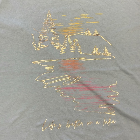 Banana Republic Blue Lake Graphic Tee - Women’s Size XL - Picture 4 of 7